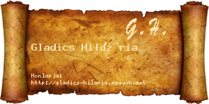 Gladics Hilária névjegykártya